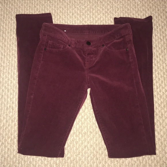 UNIQLO - Corduroy Maroon Pants - SZ 22 - Picture 1 of 3
